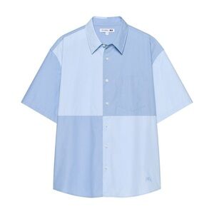 UNIQLO X JW ANDERSON Two-Tone Light Blue Short Sleeve Button Down Shirt